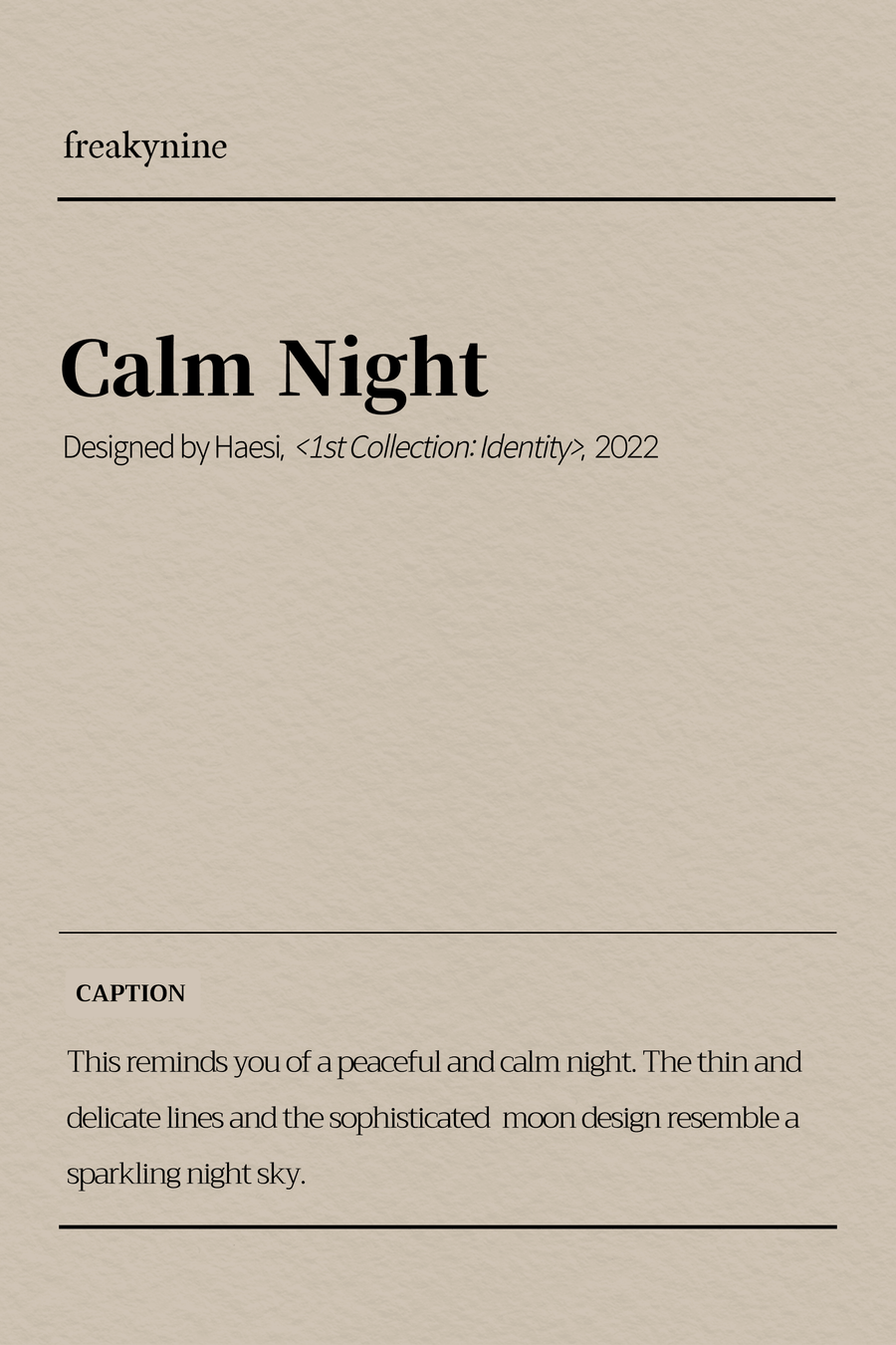 (Haesi) Calm Night (2EA) - freakynine