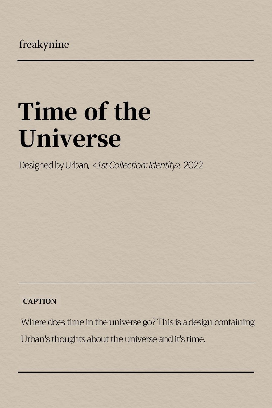 (Urban) Time of the Universe (2EA) - freakynine